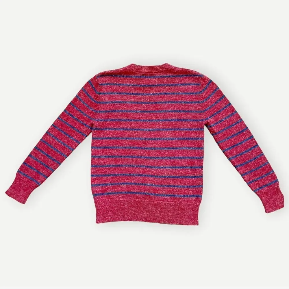 Gap Kids Boy’s Kid’s Red & Blue Striped Crewneck Pullover Sweater. Medium. 8. 9.